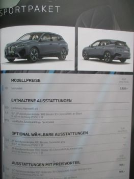 BMW iX xDrive40 50 (i20) Katalog +Preise Version Austria Januar 2022