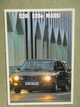BMW 520i 5258e M535i E28 Japan Prospekt 1987