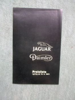 Jaguar Daimler Preisliste 15. September 1981