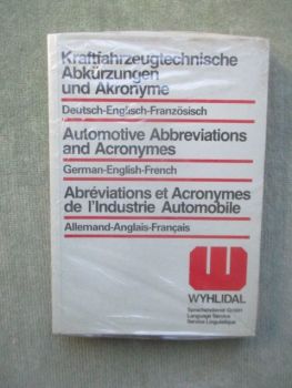 Wyhlidal Kraftfahrzeutechnische Abkürzungen und Akronoyme NEU
