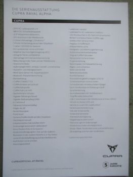 Cupra Raval Sondermodell Alpha Prospektblatt April 2026