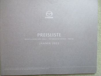 Mazda Preisliste Modelljahrgang 2022