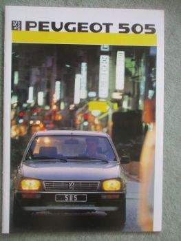 Peugeot 505 GL GLD GR GRD SR GTI GTD Turbo Injection Prospekt 1986