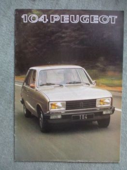 Peugeot 104 Limousine GL GL6 SL 1977 Prospekt Deutsch