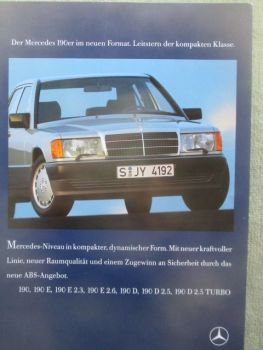 Mercedes Benz 190 +E +2.3 2.6 190D +2.5 +Turbo August 1988 W201