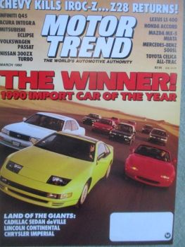 Motor Trend March 1990 Nissan 300 ZX Turbo