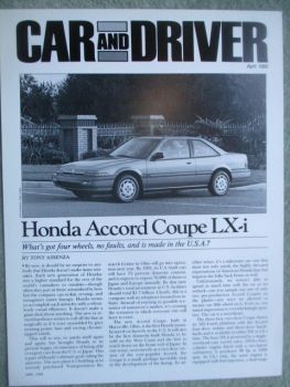 Car and Driver April 1988