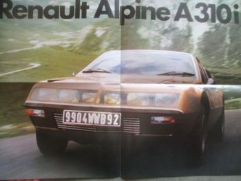 Renault Alpine 1300 +A310i Prospekt Deutsch Poster