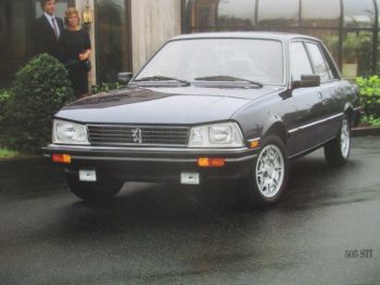 Peugeot 505 STi Prospektblatt USA 1985