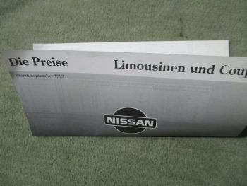 Nissan Limousinen & Coupés Preise September 1993