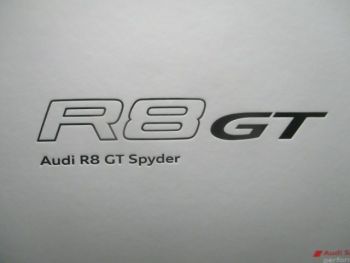 Audi R8 GT Spyder Buch Vorstellung Juli 2011 (Typ 42) NEU