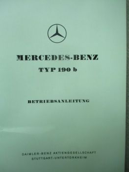 Mercedes Benz Typ 190b W121 Betriebsanleitung 1971