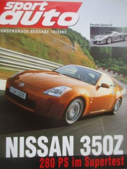 sport auto 10/2003 Nissan 350Z 280PS im Supertest