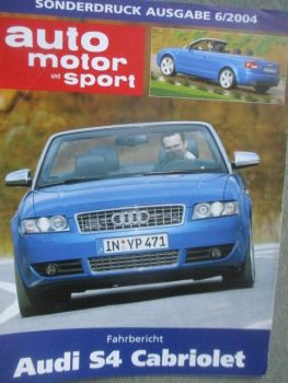 auto motor & sport 6/2004 Fahrbericht Audi S4 Cabriolet