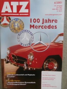 Automobiltechnische Zeitschrift 6/2001 100 Jahre Mercedes, neue Astra G Cabrio,