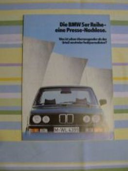 BMW Prospekt 5er Reihe Presse-Nachlese E28 1982 Rarität