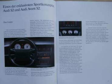 Audi S2 (Typ 8C) B4 +Avnat S2 Prospekt Juli 1993 Rarität