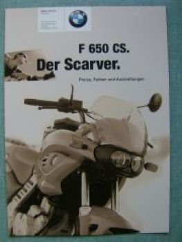 BMW F 650 CS Scarver Preisliste 2001 NEU