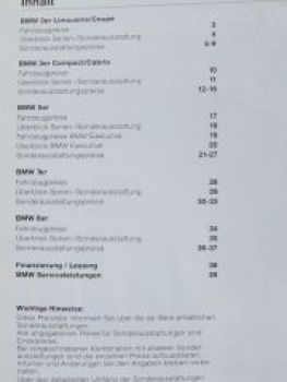 BMW Preisliste E36 E34 E38 E31 August 1994 +M3 +M5