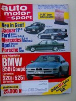 ams 5/1990 BMW 850i E31, 520i/525i 24V E34,190E 3.2AMG W201