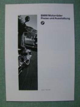 BMW Motorräder Preise & Ausstattung 1995 NEU