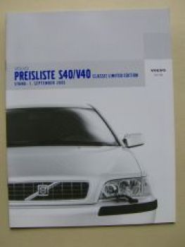 Volvo S40/V40 Classic Limited Edition 1.September 2003 NEU
