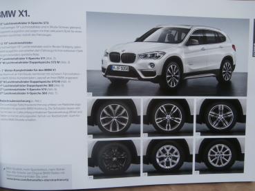 BMW 1er, 2er und X1 Prospekt Zubehör März 2016