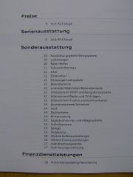 Audi Preisliste RS 5 Coupè Februar 2010 NEU