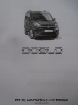 Fiat Doblo (Typ 263)  70kw 88kw Diesel 70kw 88kw +Erdgas Natural Power 16.April 2018