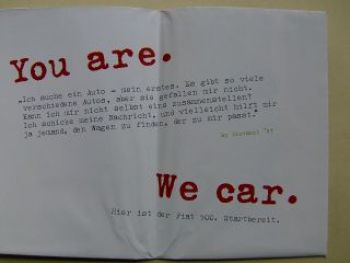 Fiat 500 You are.We car Prospekt Poster NEU