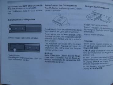 BMW Zusatzanleitung 6 CD Changer A August 1993