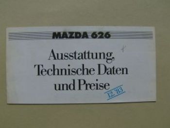 Mazda 626 Preisliste Dezember 1983