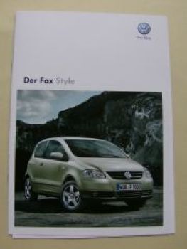 VW Fox Style Prospekt 5Z1 +Preisliste Februar 2010 NEU