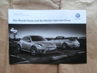 VW Beetle Dune & Cabriolet Modelljahr 2017 Preisliste NEU