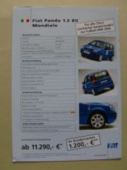 Fiat Panda 1.2 8V Mondiale WM 2006 Prospektblatt