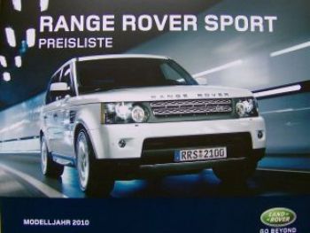 Land Rover Preisliste Range Rover Sport April 2010 NEU