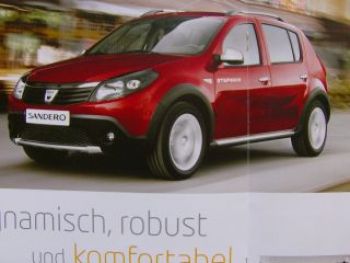 Dacia Sandero Prospekt März 2010 +Preisliste NEU