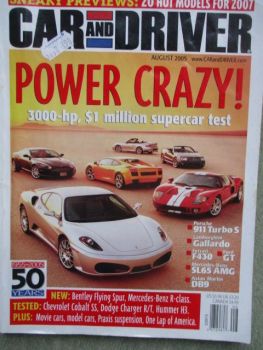 car and driver 8/2005 911 Turbo S (997) vs. Gallardo vs. Ford GT vs. F430 vs. SL65AMG vs. DB9,