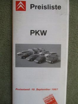 Citroen Preisliste 10.September 1997