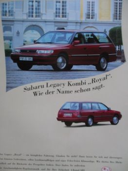 Subaru Legacy Kombi Royal Prospektblatt September 1993