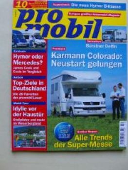 pro mobil 10/2003 Karmann Colorado T5, Bürstner Delfin