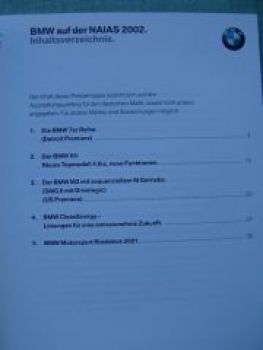 BMW Presse NAISAS 2002 7er E65, X5 E53 4.6iS, M3 SMG2 E46