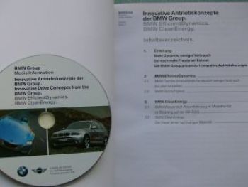 BMW EfficientDynamics Clean Energy Pressemappe X3 E83, H2R. E12,