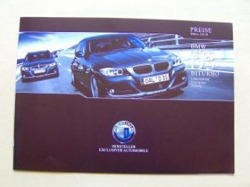 Alpina Preisliste D3 Biturbo E90 E91 E92 März 2010 NEU