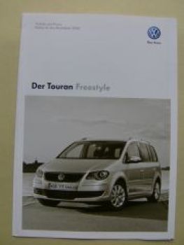 VW Touran Freestyle Preisliste November 2009