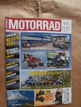 Motorrad 11/2007 Vergleich: Suzukki GSR600 vs. Honda Hornet 600 vs. Yamah FZ6 vs. Kawasaki Z750,KTM 950 Supermoto R/Super Duke R