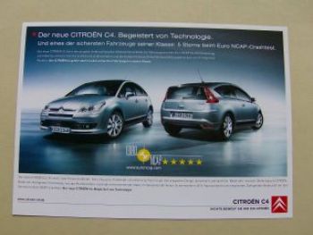 Citroen C4 C5 Prospektblatt NEU