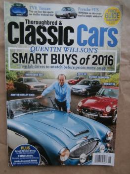 Thorougbred & Classic Cars 5/2016 TVR Tuscan, Porsche 911S,BMW 3.0S E3,M1 Procar, Austin-Healey 3000, MGB GT V8,560SEC C126,