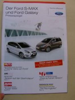 Ford S-Max und Galaxy Pressespiegel 2010 NEU