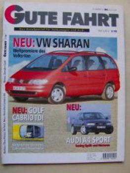 Gute Fahrt 3/1995 VW Sharan,Zender, Golf3 Cabrio TDI